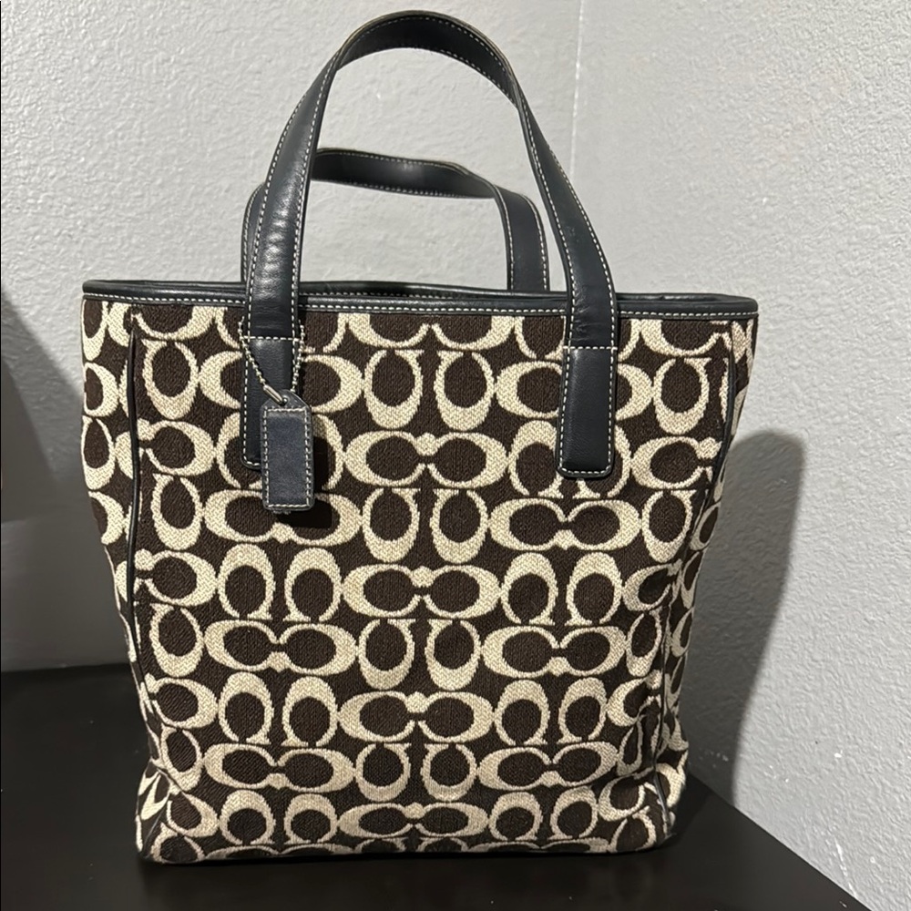 Coach Brown and Cream Tote Bag
